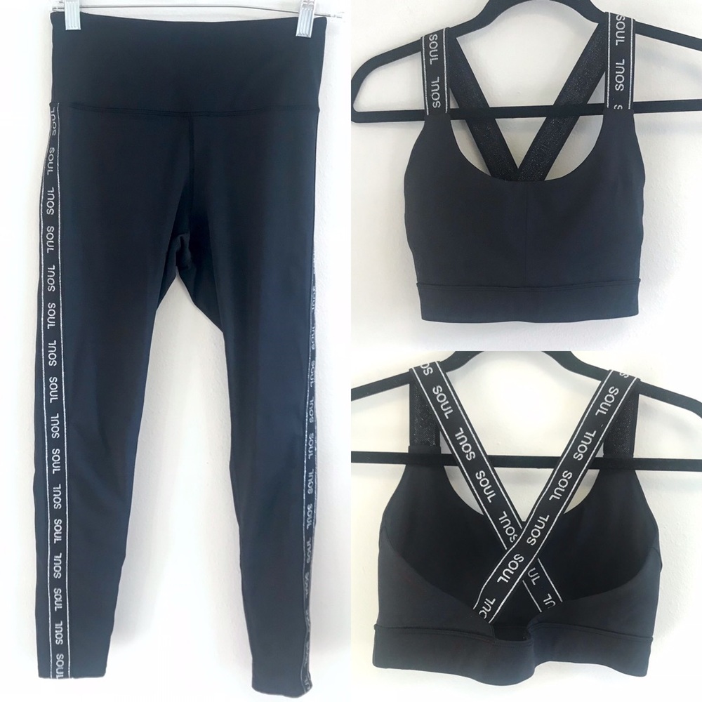 Soul Cycle Matching Legging and Bra Set Sparkle